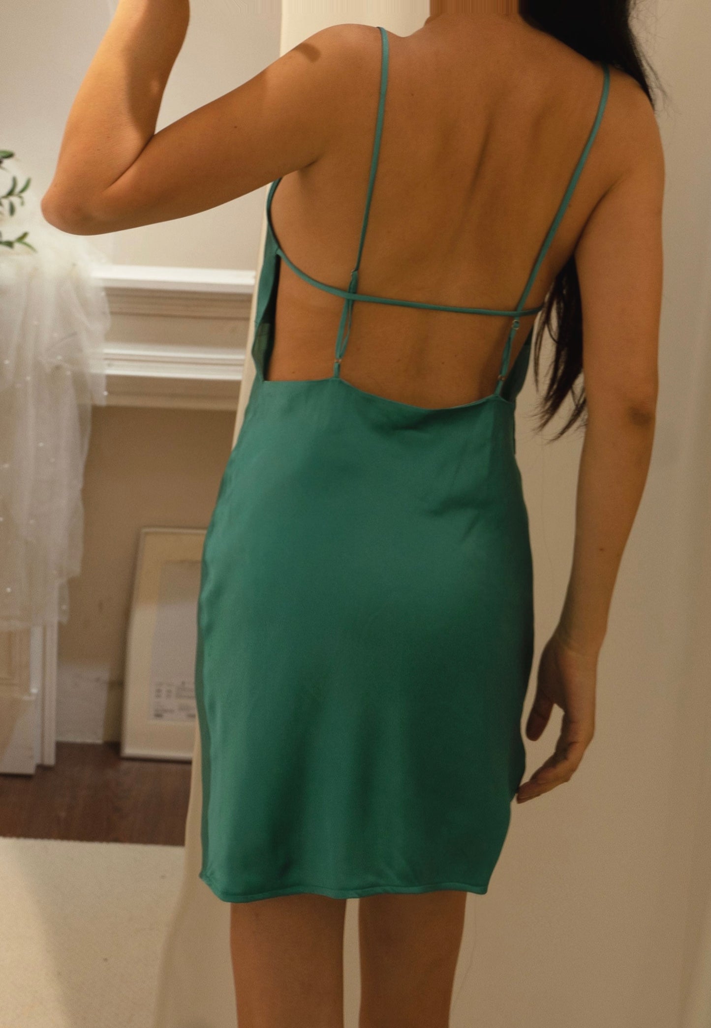 Minivestido de seda de morera de doble capa