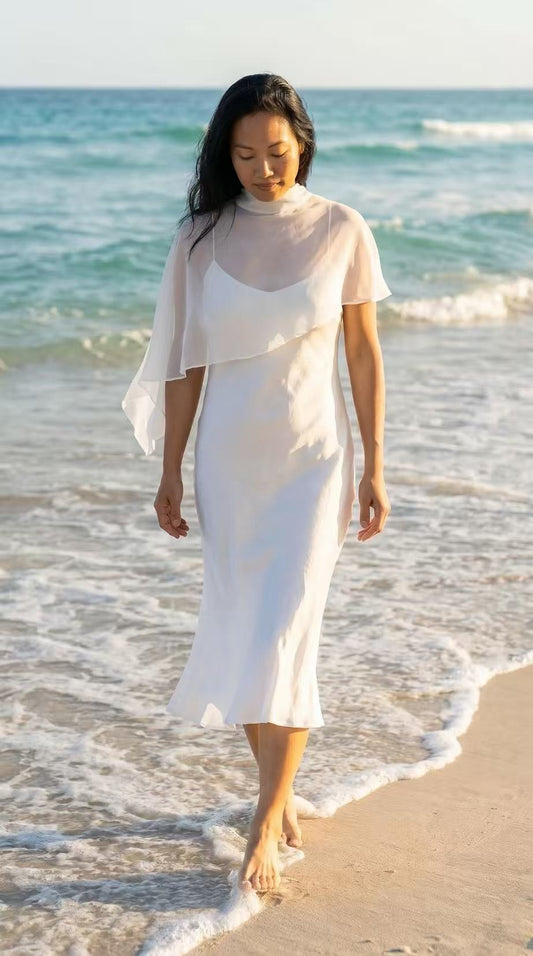 MATCHING MULBERRY SILK GEORGETTE OVERLAY