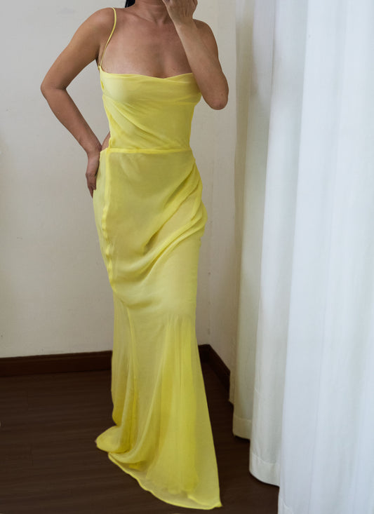 100% Silk Georgette Saara Gown