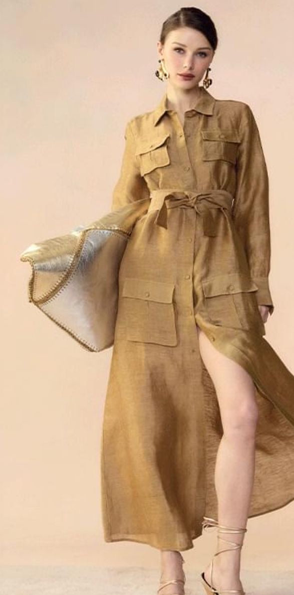 Vestido camisero de lino hecho a medida