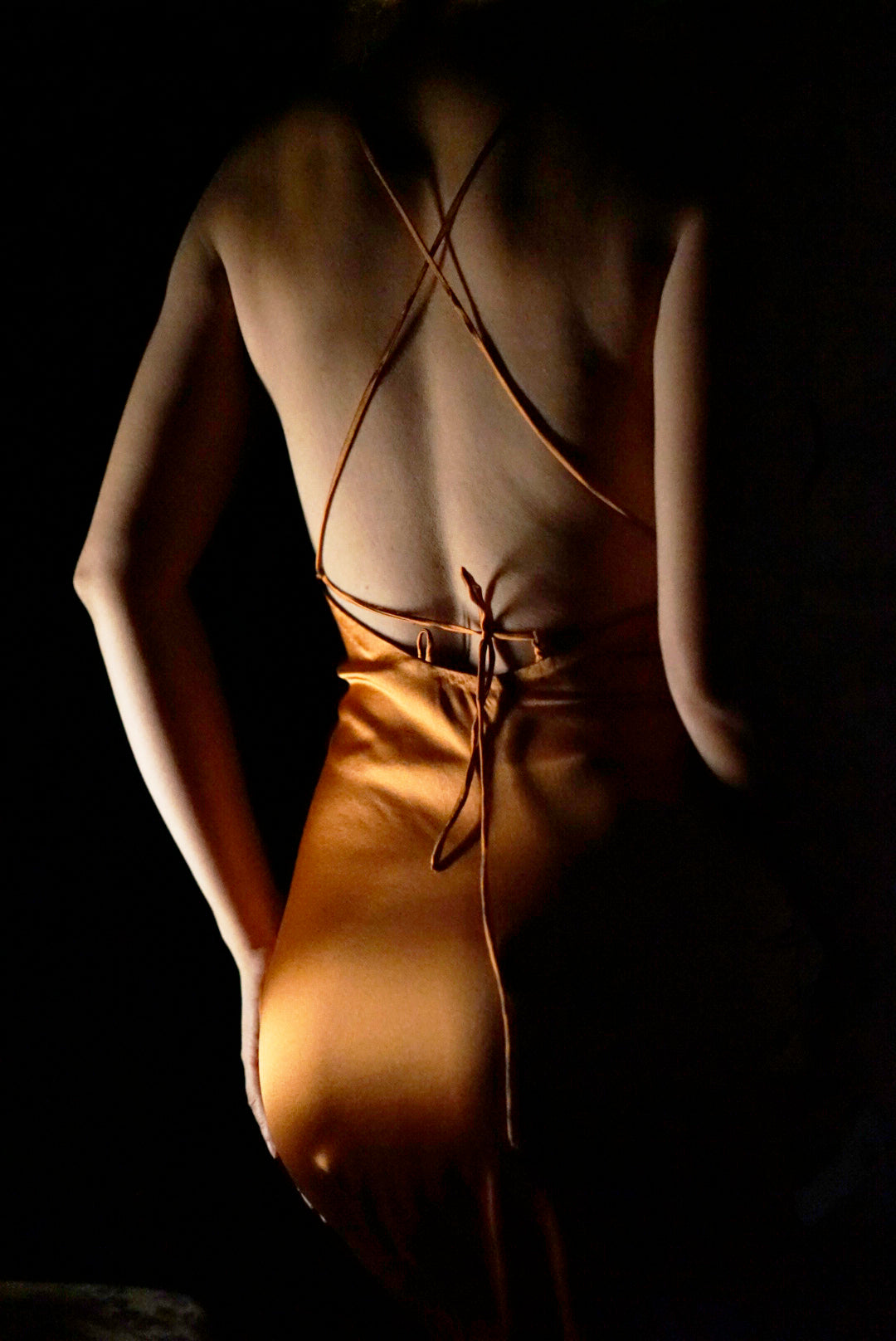 Vestido lencero de cristal azul oscuro