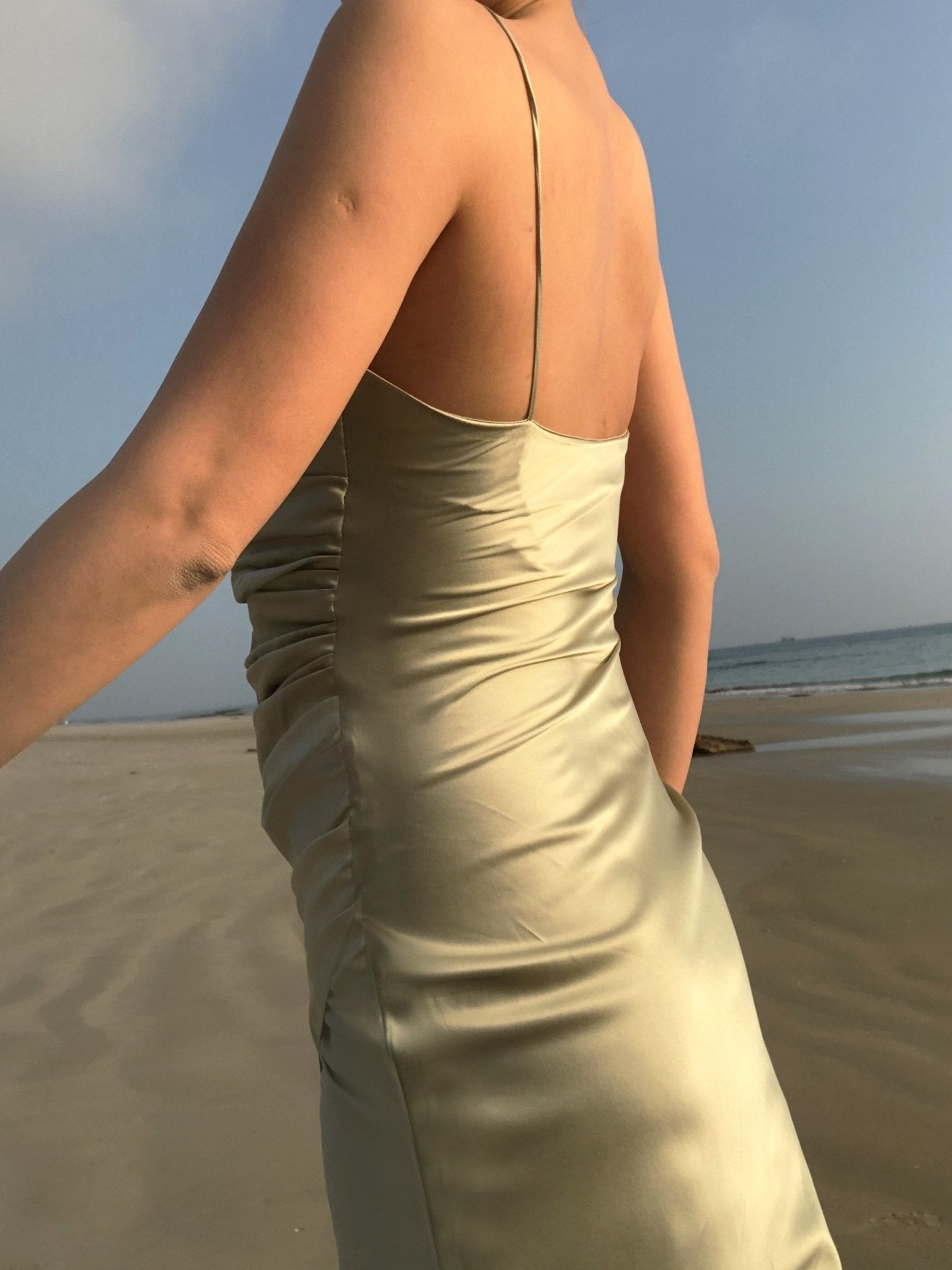 100% Mulberry Silk Audrey Midi Dress - Studio Alashanghai Silk