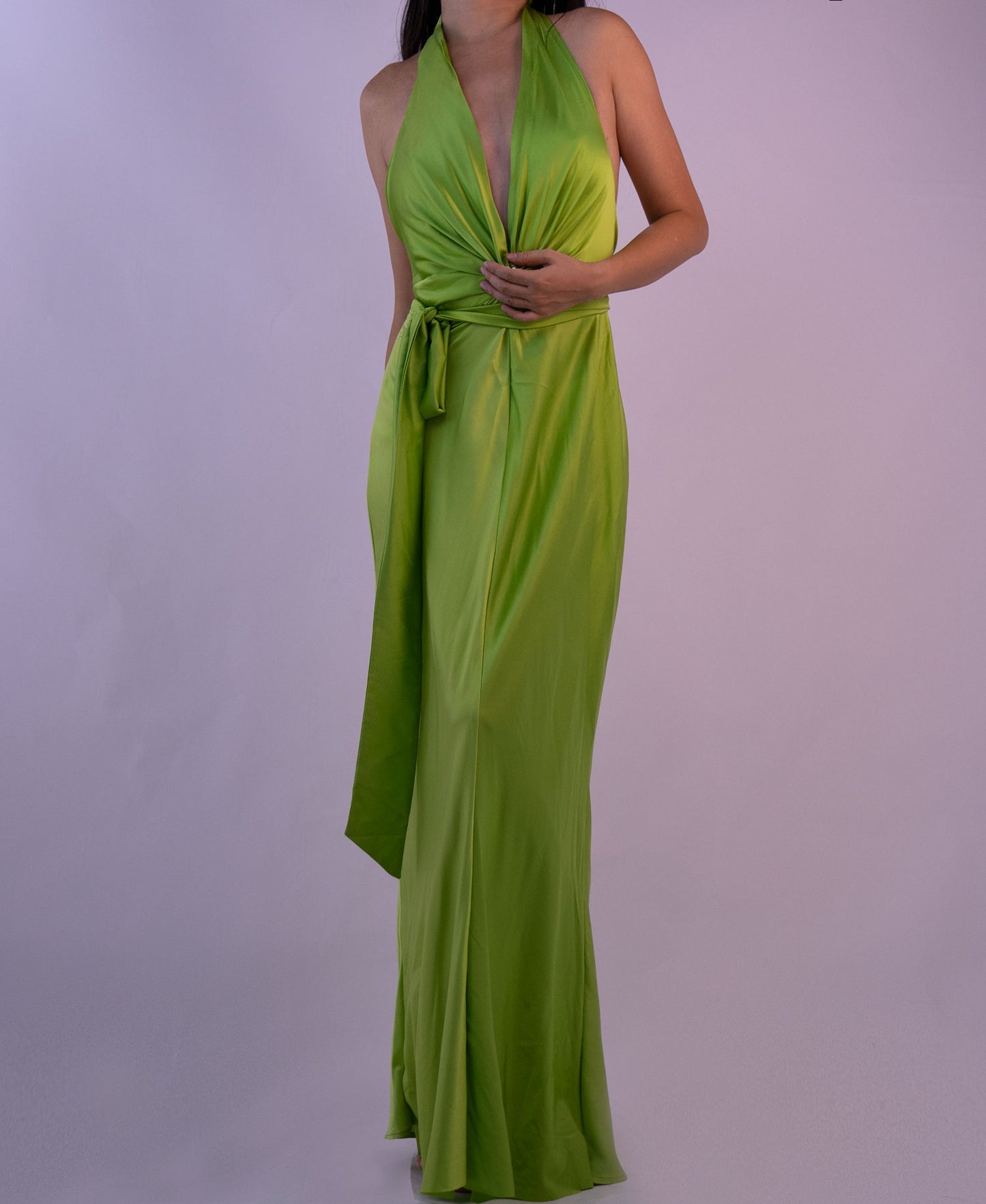 100% Mulberry Silk Jewel Green  Dress Gown