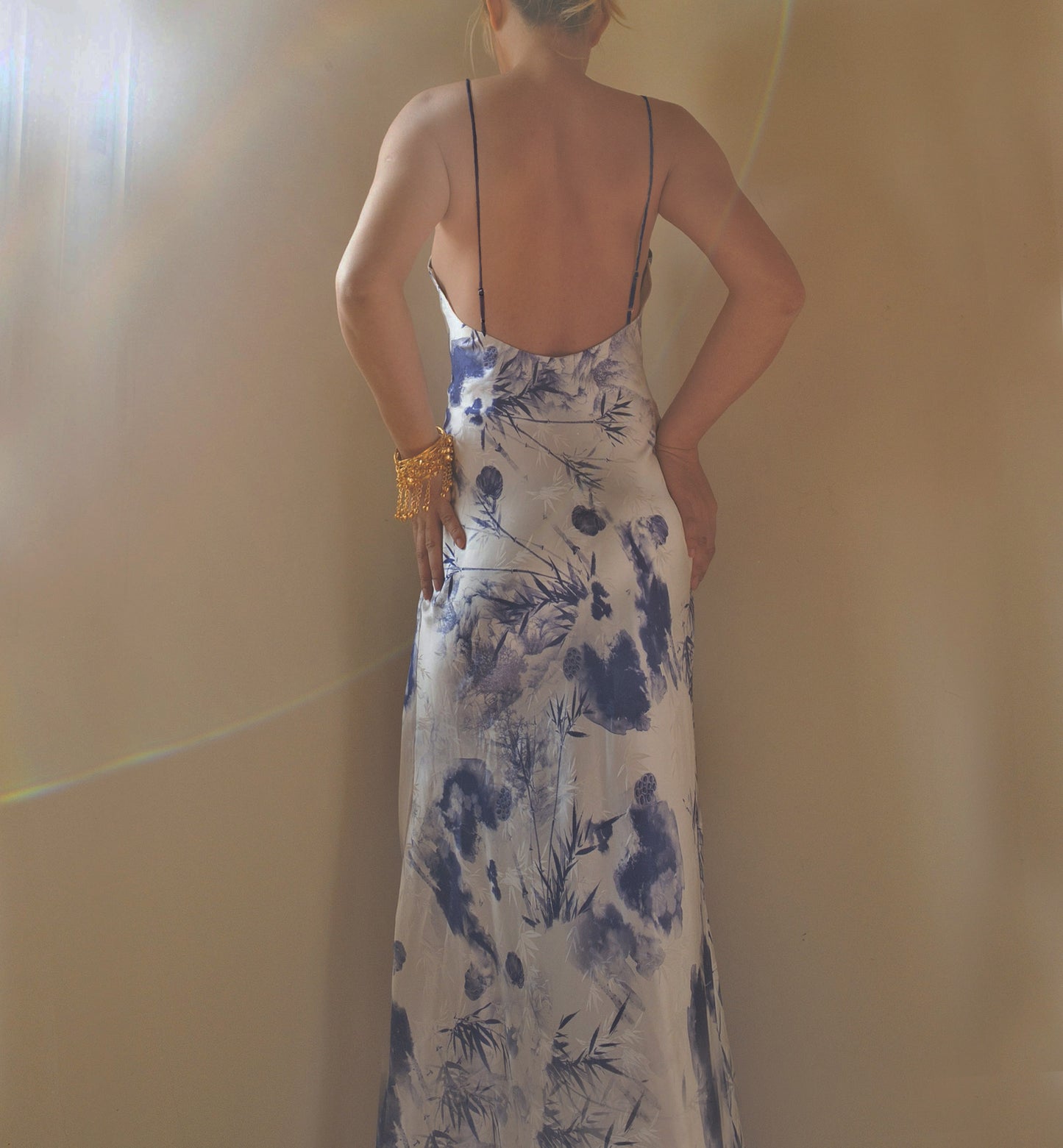 Vestido de seda Rhiannon Ink Bamboo