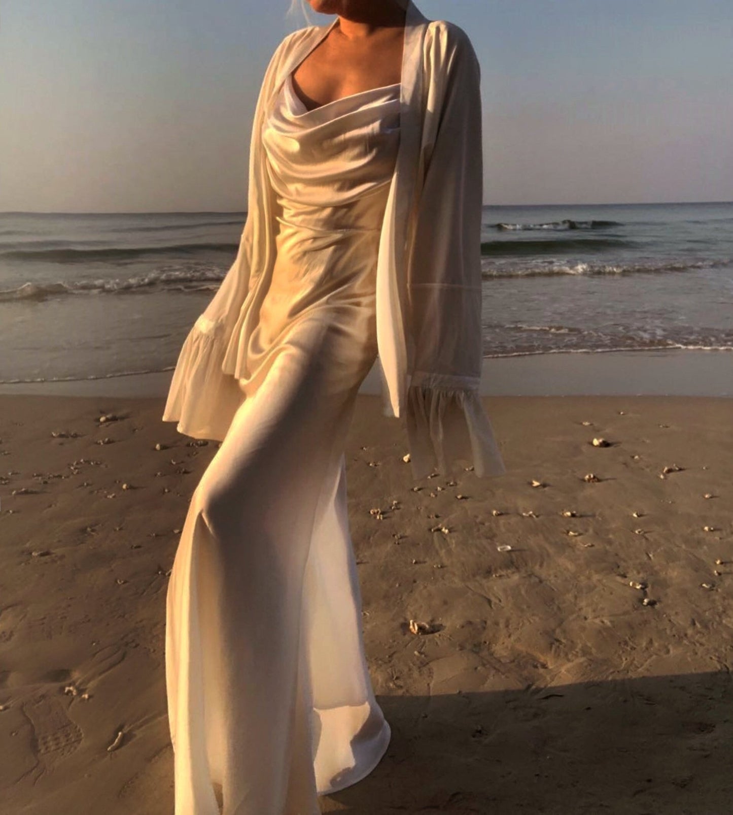 Rhiannon Pure White Silk Dress - Studio Alashanghai Silk