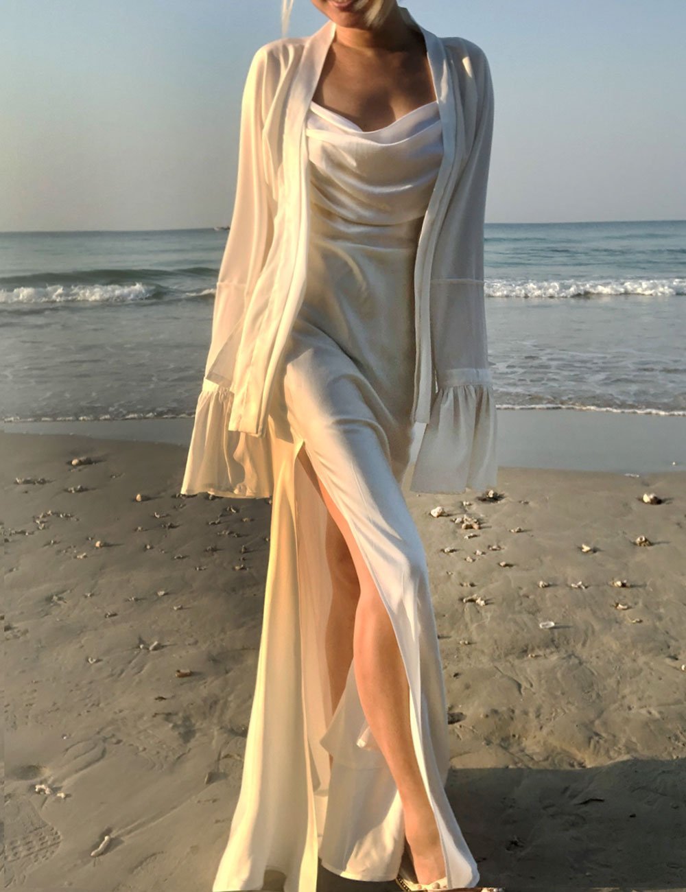 Rhiannon Pure White Silk Dress - Studio Alashanghai Silk